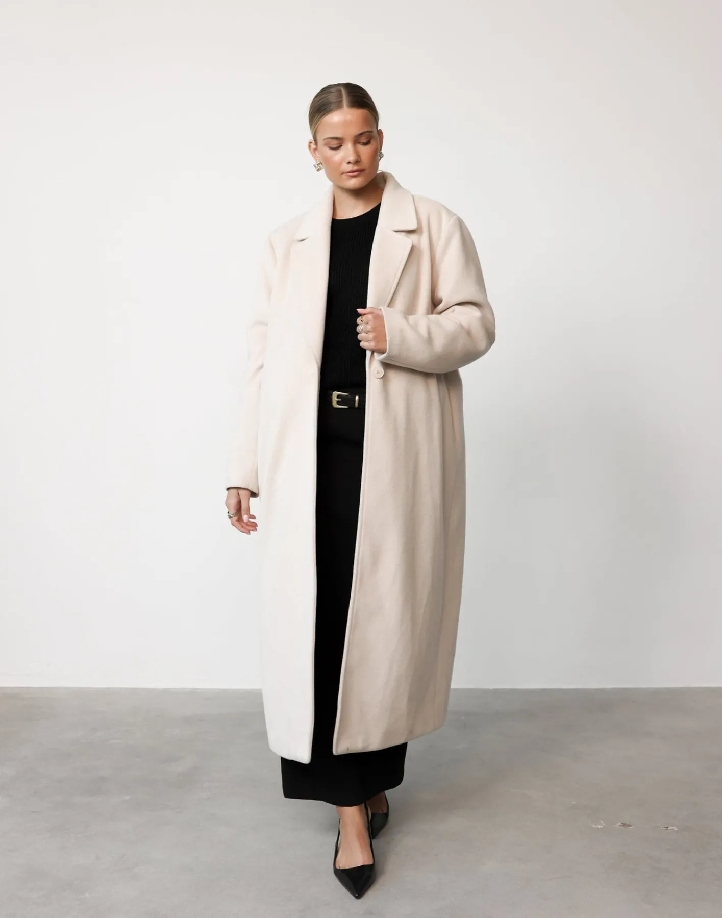 Abbey Trench Coat (Cream)*CHARCOAL Hot