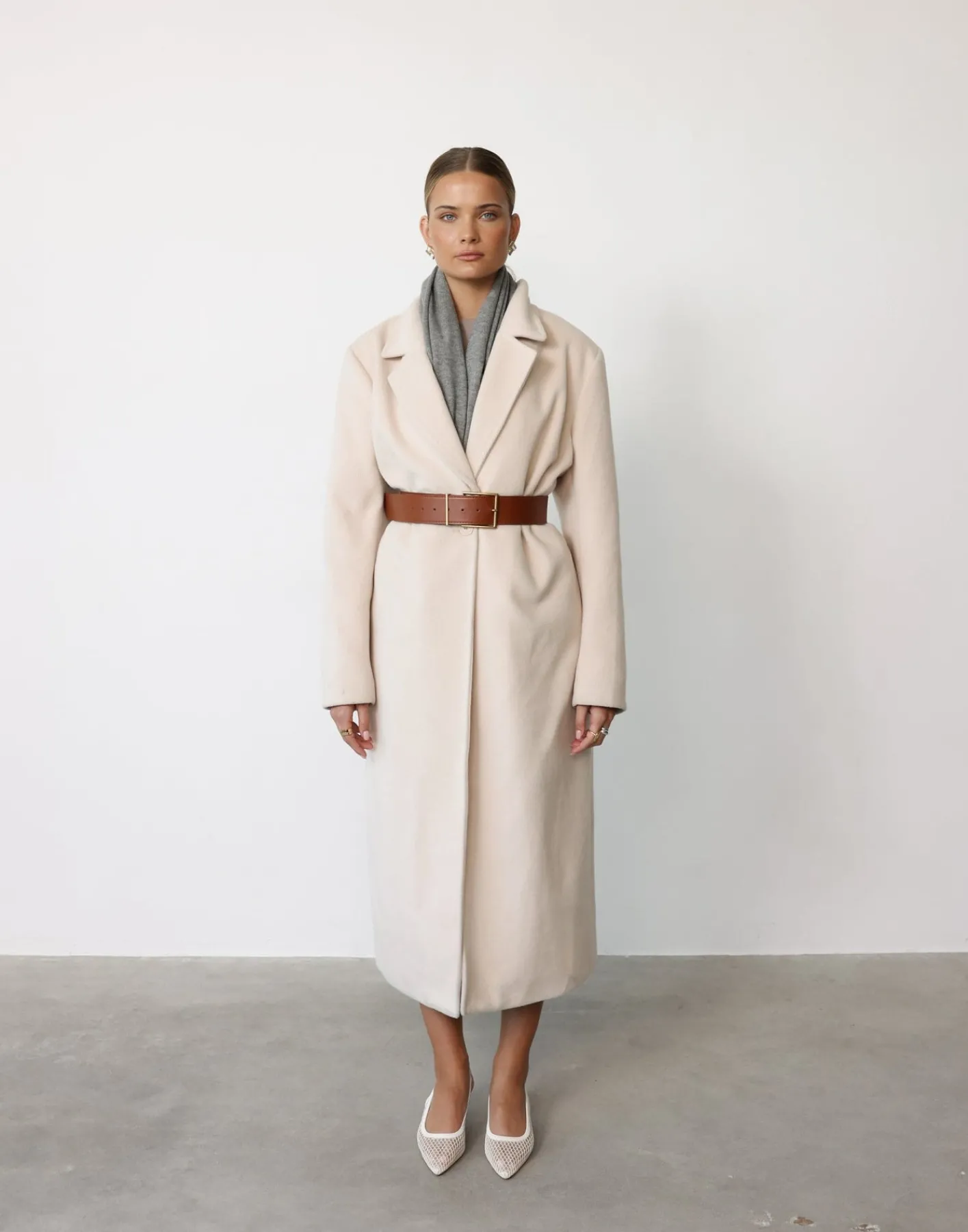 Abbey Trench Coat (Cream)*CHARCOAL Hot