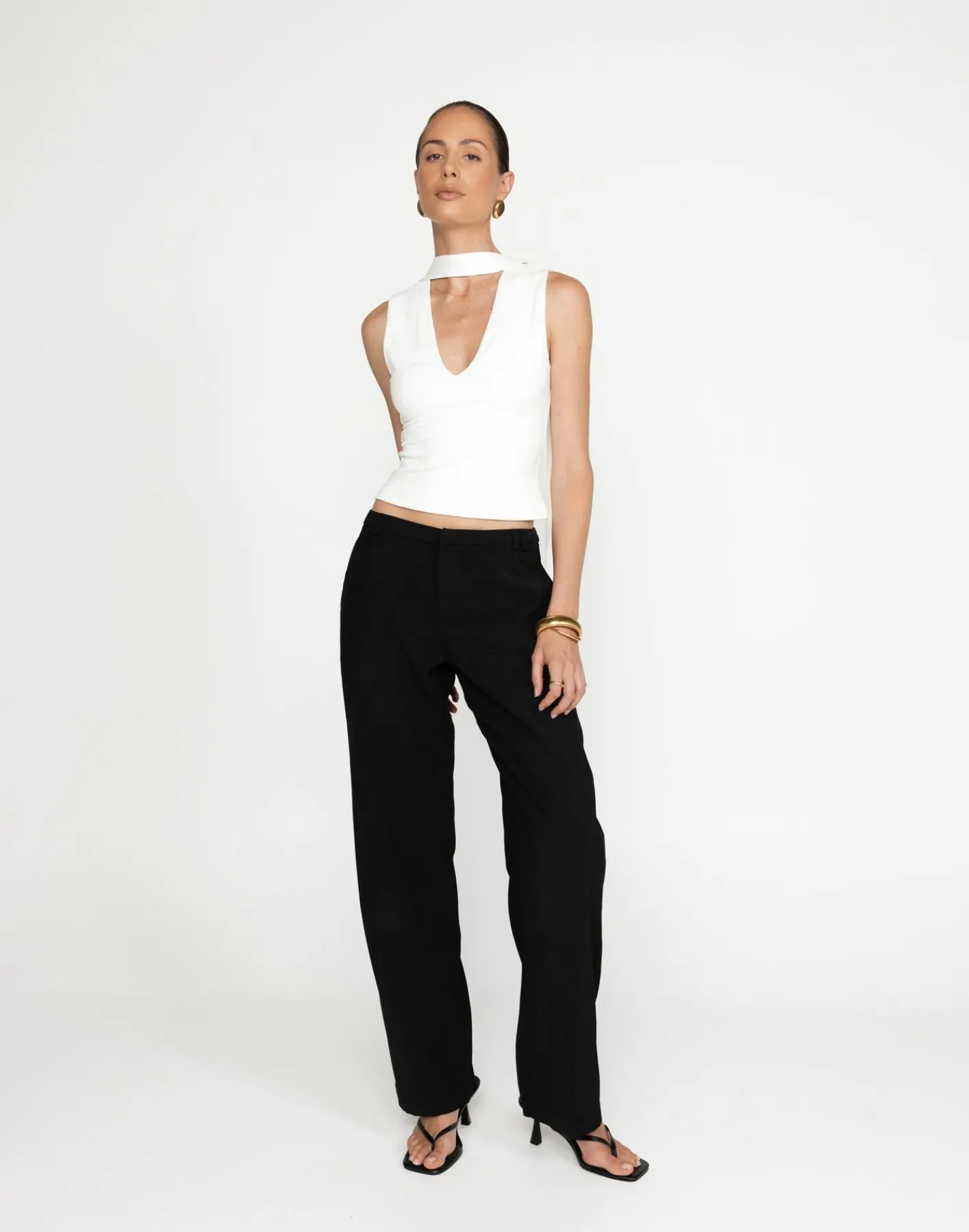 Agatha Top (White)*CHARCOAL Hot