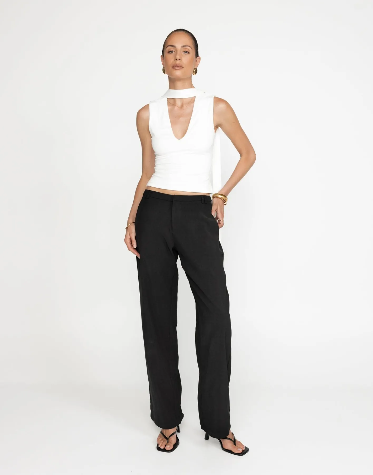 Agatha Top (White)*CHARCOAL Hot
