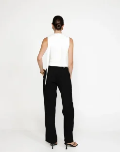 Agatha Top (White)*CHARCOAL Hot