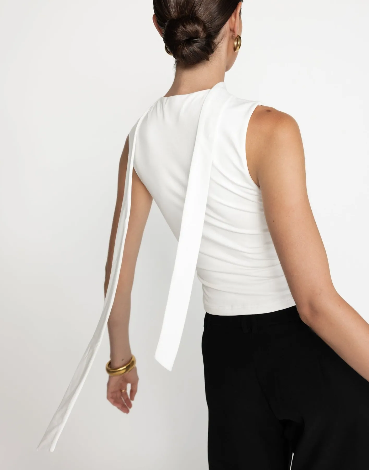 Agatha Top (White)*CHARCOAL Hot
