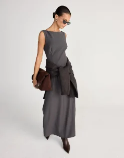 Aisling Maxi Dress (Slate)*CHARCOAL CLOTHING Outlet