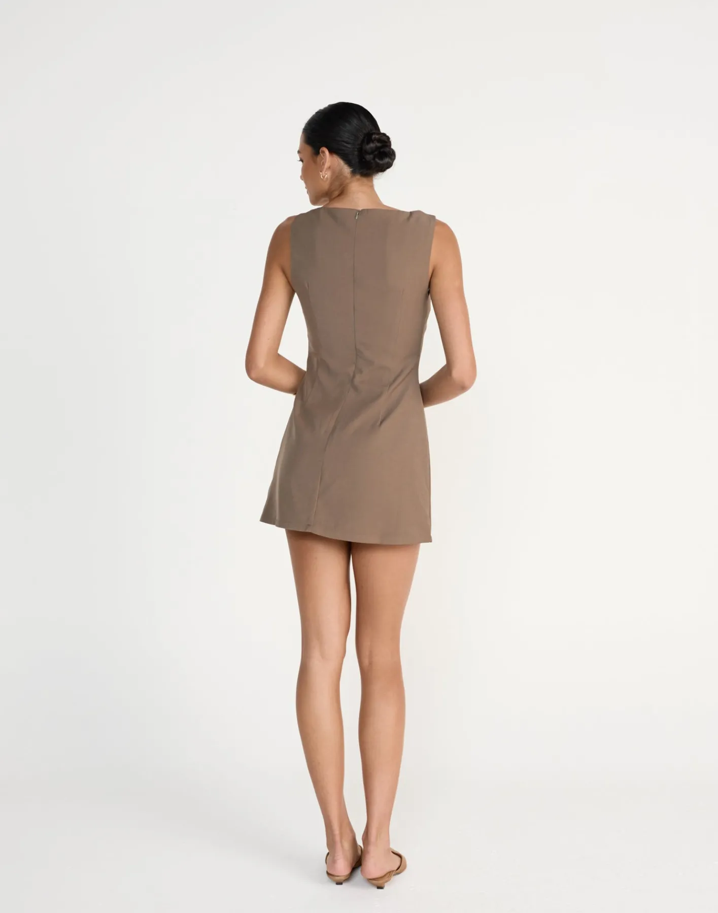 Aisling Mini Dress (Coffee)*CHARCOAL Clearance