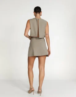 Alayna Mini Skirt (Dusty Sage)*CHARCOAL Sale