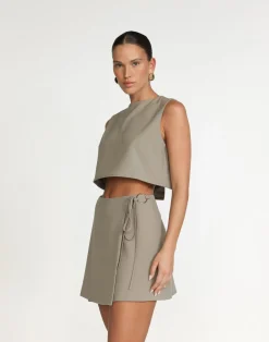 Alayna Mini Skirt (Dusty Sage)*CHARCOAL Sale