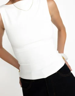 Alda Top (White)*CHARCOAL Clearance