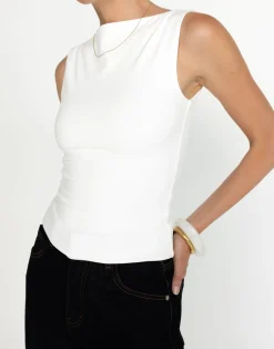 Alda Top (White)*CHARCOAL Clearance
