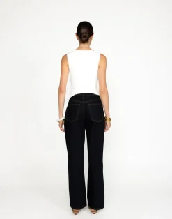 Alda Top (White)*CHARCOAL Clearance