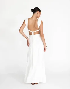 Aleah Maxi Skirt (White)*CHARCOAL Sale