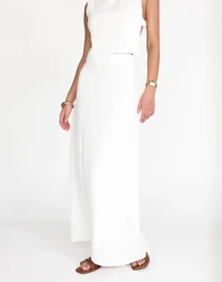 Aleah Maxi Skirt (White)*CHARCOAL Sale