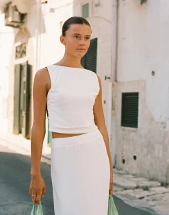 Aleah Top (White)*CHARCOAL Clearance