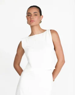 Aleah Top (White)*CHARCOAL Clearance