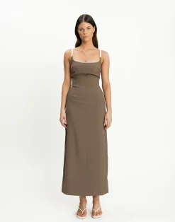 Alistair Maxi Dress (Coffee)*CHARCOAL Sale