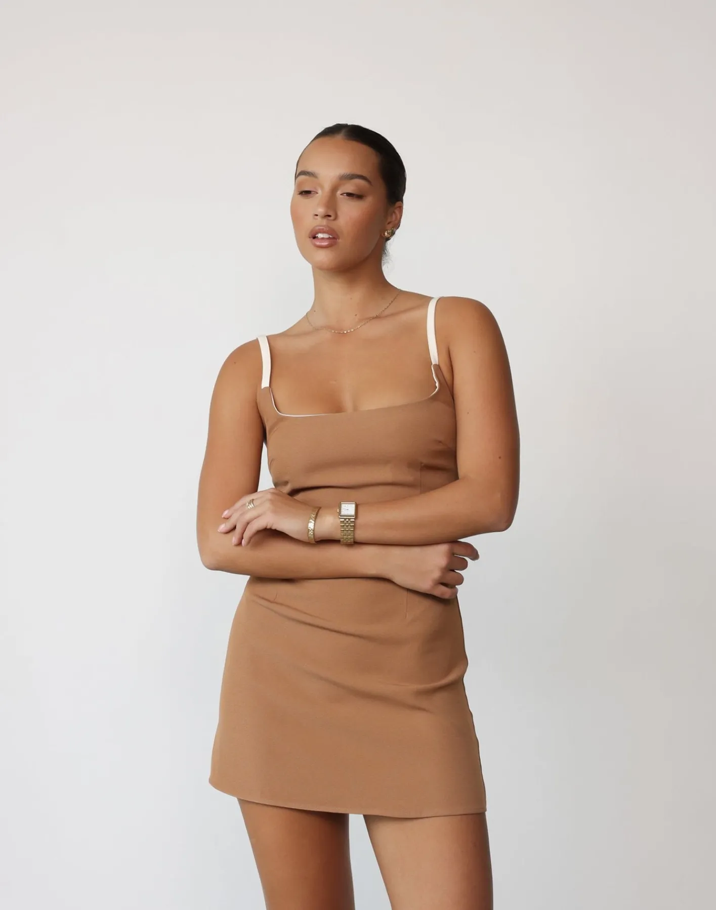 Alistair Mini Dress (Biscuit)*CHARCOAL Discount