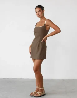 Alistair Mini Dress (Coffee)*CHARCOAL Hot