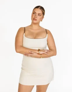 Alistair Mini Dress (Oat)*CHARCOAL Clearance