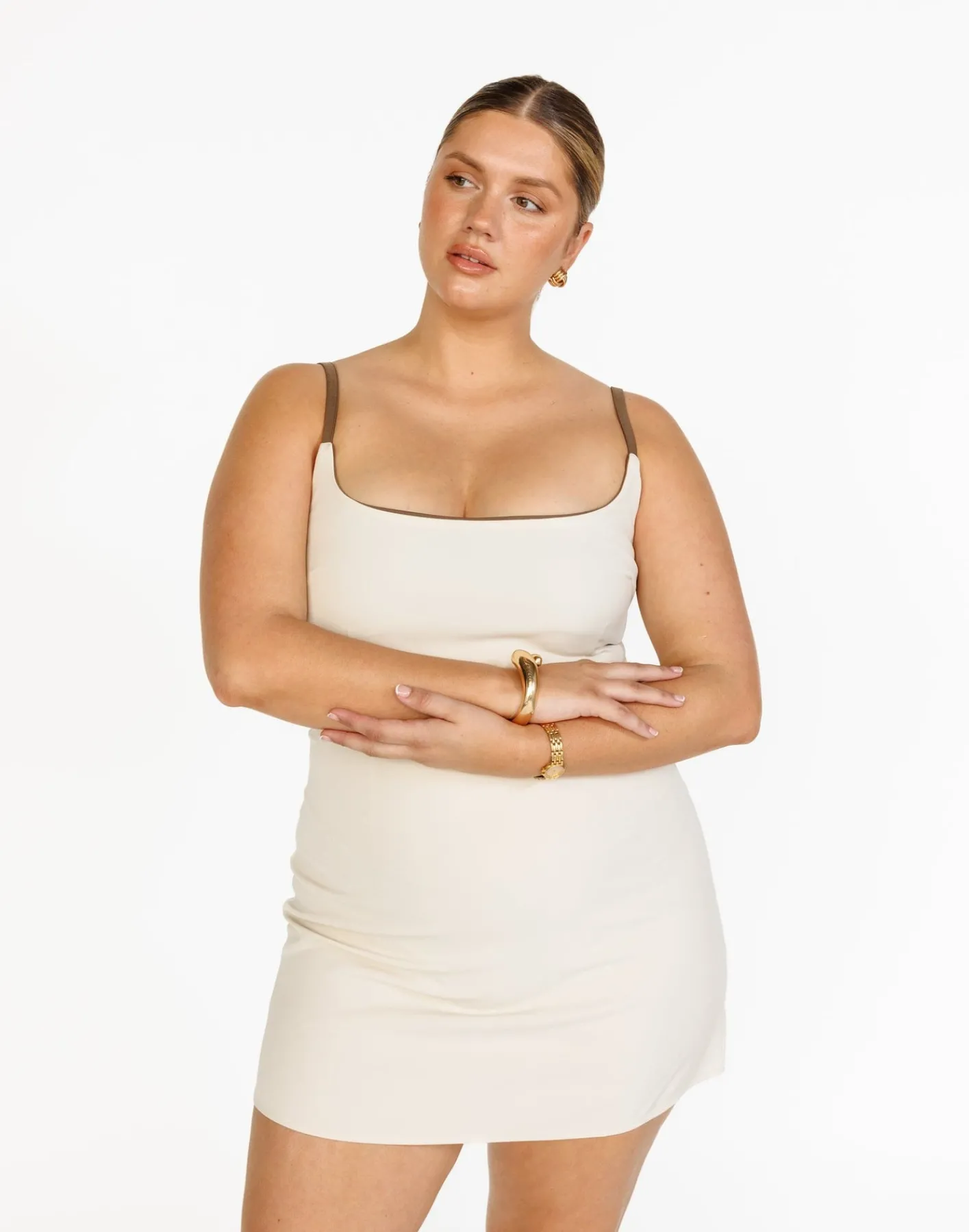 Alistair Mini Dress (Oat)*CHARCOAL Clearance