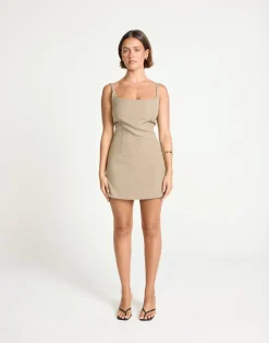 Alistair Mini Dress (Stone)*CHARCOAL New