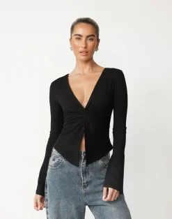 Althea Long Sleeve Top (Black)*CHARCOAL Fashion