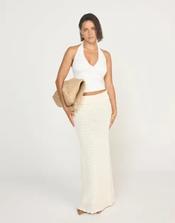 Amani Maxi Skirt (Off White)*CHARCOAL Clearance