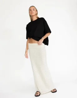 Amani Maxi Skirt (Off White)*CHARCOAL Clearance