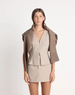 Andie Mini Skirt (Stone)*CHARCOAL CLOTHING Outlet