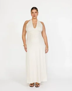 Araminta Maxi Dress (Oat)*CHARCOAL Outlet