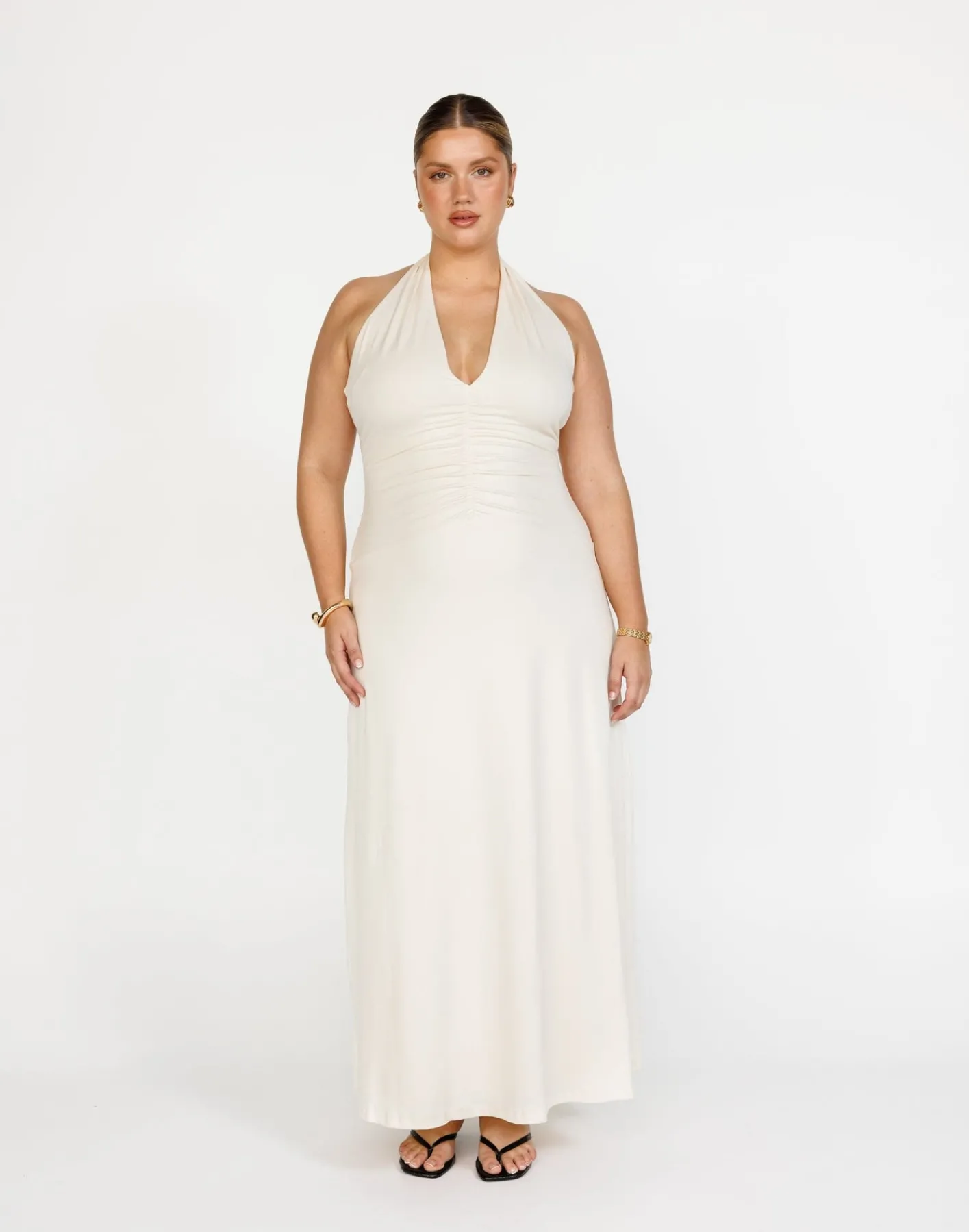 Araminta Maxi Dress (Oat)*CHARCOAL Outlet