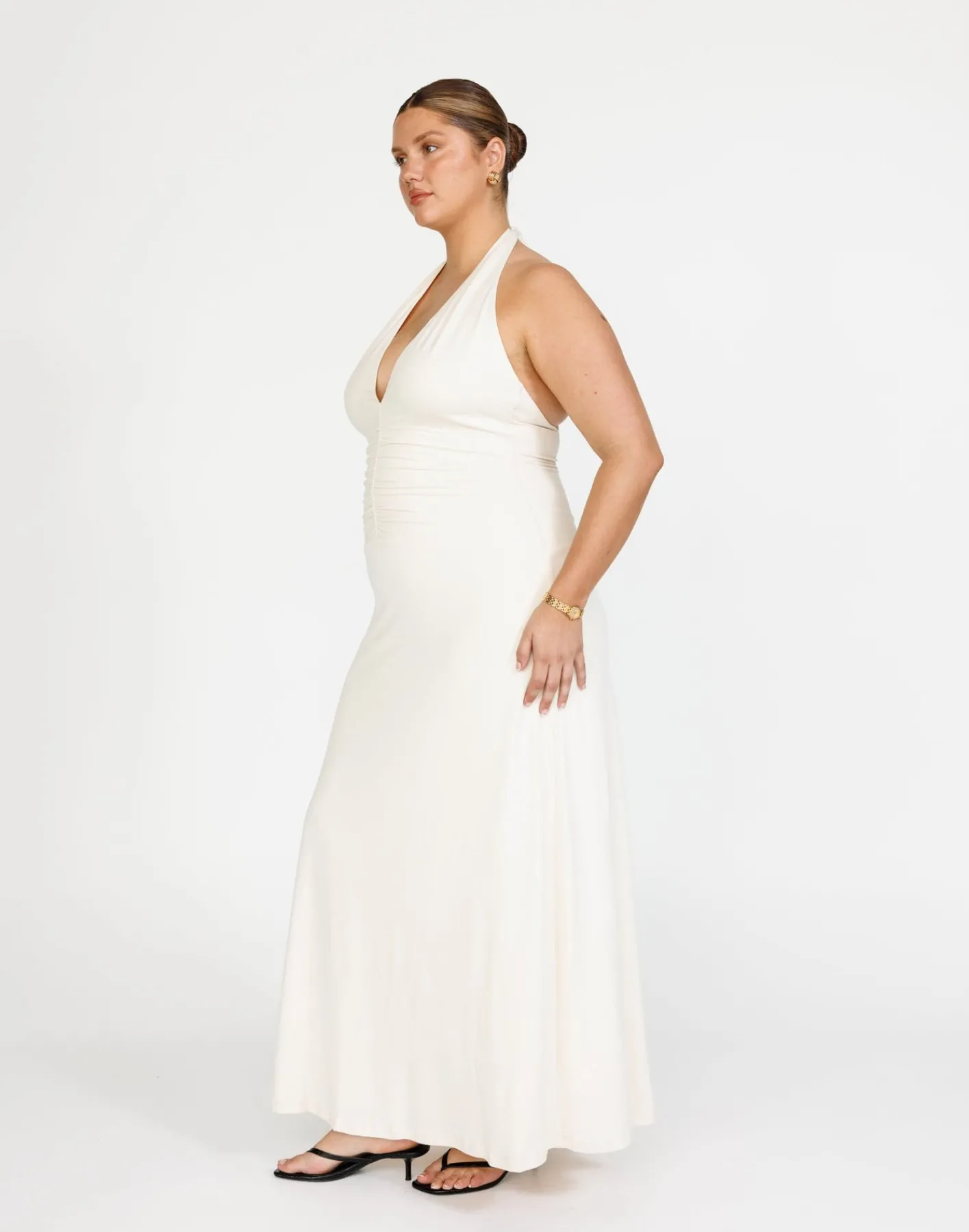 Araminta Maxi Dress (Oat)*CHARCOAL Outlet