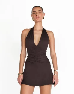 Araminta Mini Dress (Chocolate)*CHARCOAL Best