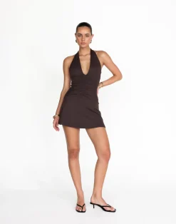 Araminta Mini Dress (Chocolate)*CHARCOAL Online