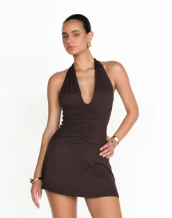 Araminta Mini Dress (Chocolate)*CHARCOAL Online
