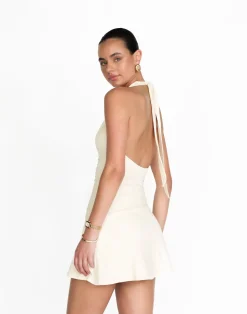 Araminta Mini Dress (Oat)*CHARCOAL Discount