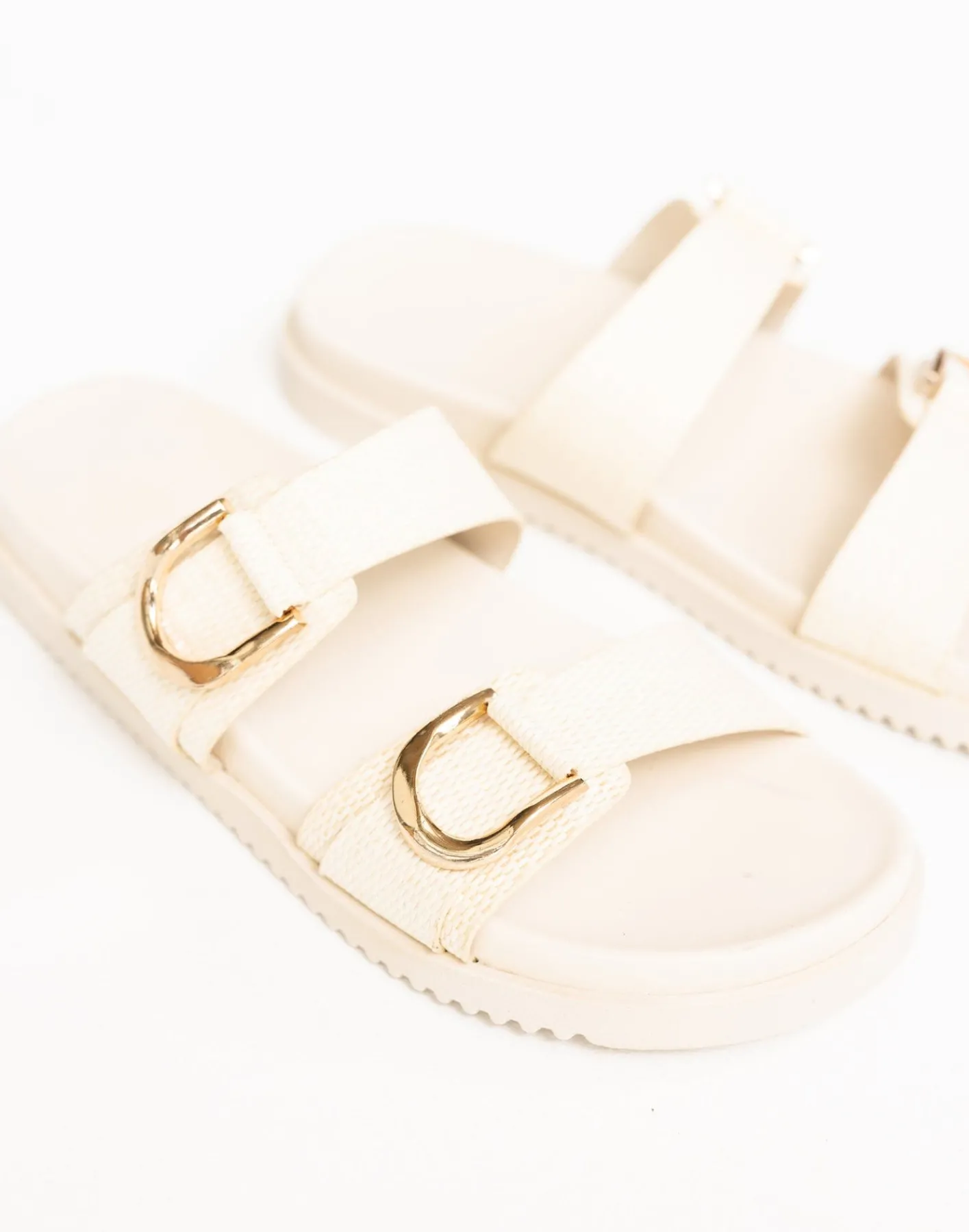Areli Slides (Cream Raffia) - By*Billini New