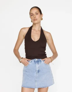 Asher Denim Mini Skirt (Light Vintage)*CHARCOAL Sale