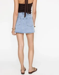 Asher Denim Mini Skirt (Light Vintage)*CHARCOAL Sale
