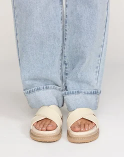 Aysha Slides (Cream Raffia) - By*Billini Best