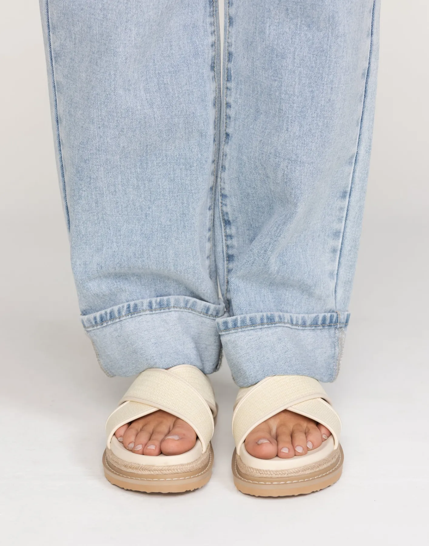 Aysha Slides (Cream Raffia) - By*Billini Best