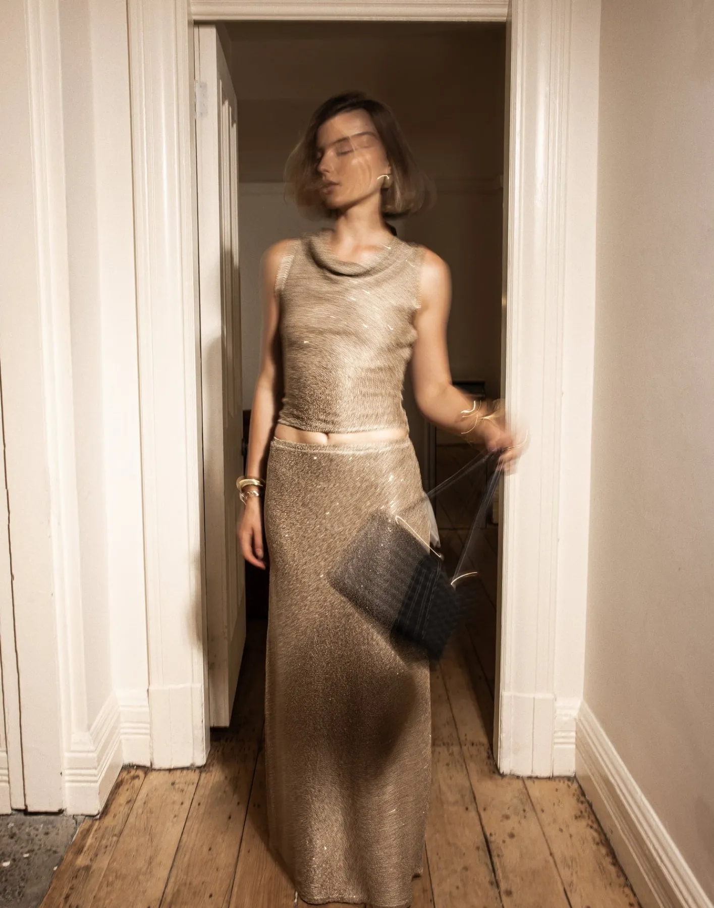 Bebe Knit Maxi Skirt (Nude)*CHARCOAL Sale