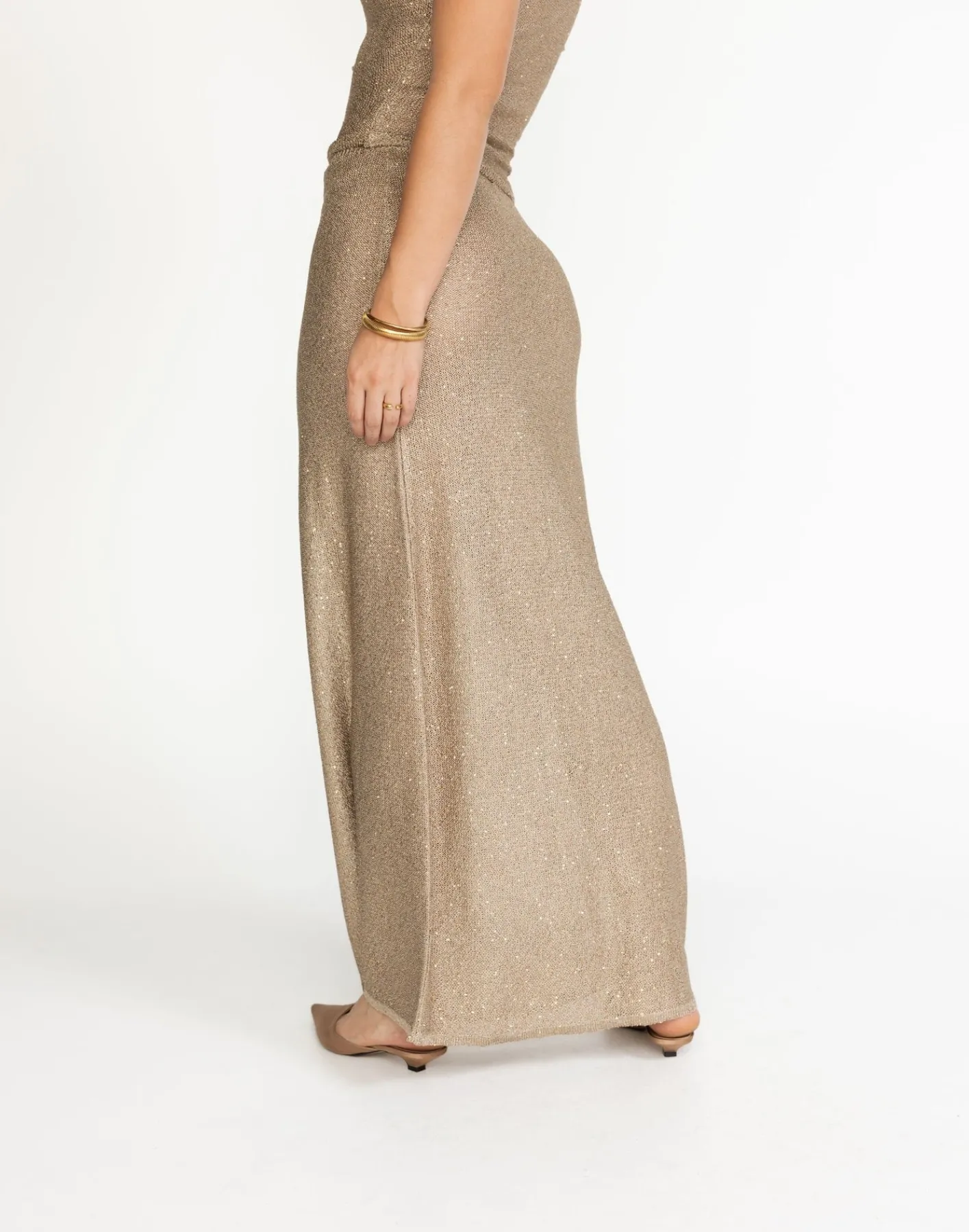 Bebe Knit Maxi Skirt (Nude)*CHARCOAL Sale