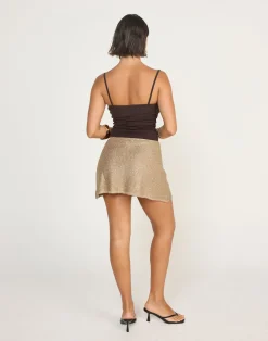Bebe Knit Mini Skirt (Nude)*CHARCOAL Hot