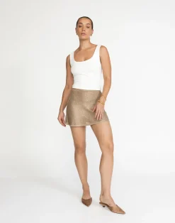 Bebe Knit Mini Skirt (Nude)*CHARCOAL Hot