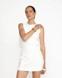 Beckett Mini Skirt (White)*CHARCOAL Sale