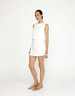 Beckett Top (White)*CHARCOAL New