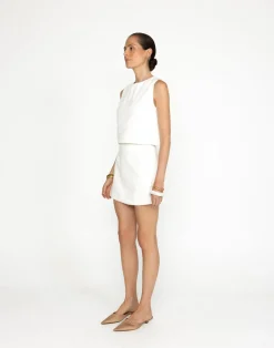 Beckett Top (White)*CHARCOAL New