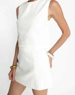 Beckett Top (White)*CHARCOAL New