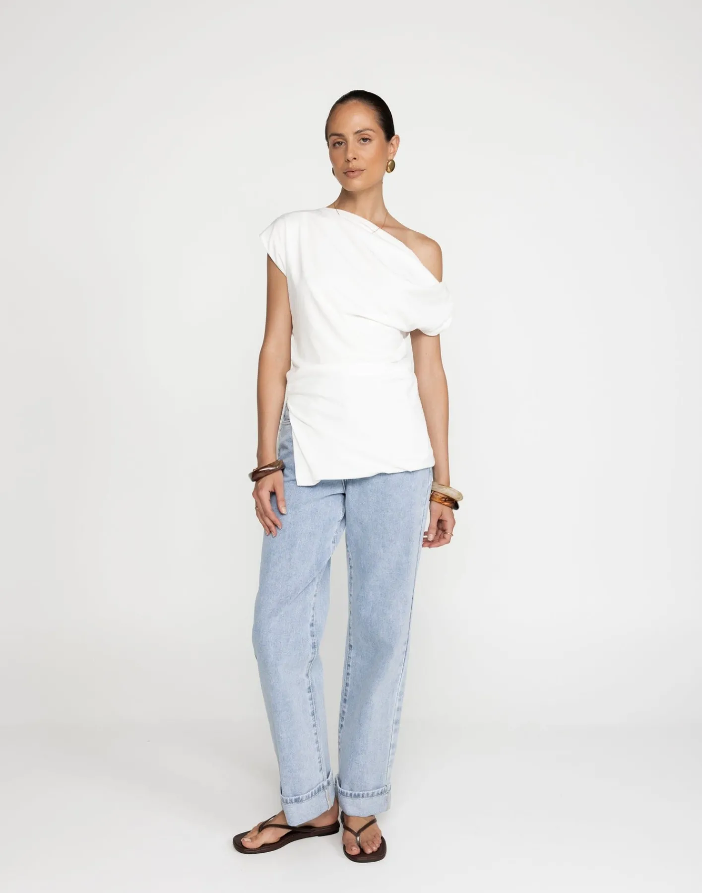 Belle Top (White)*CHARCOAL Clearance