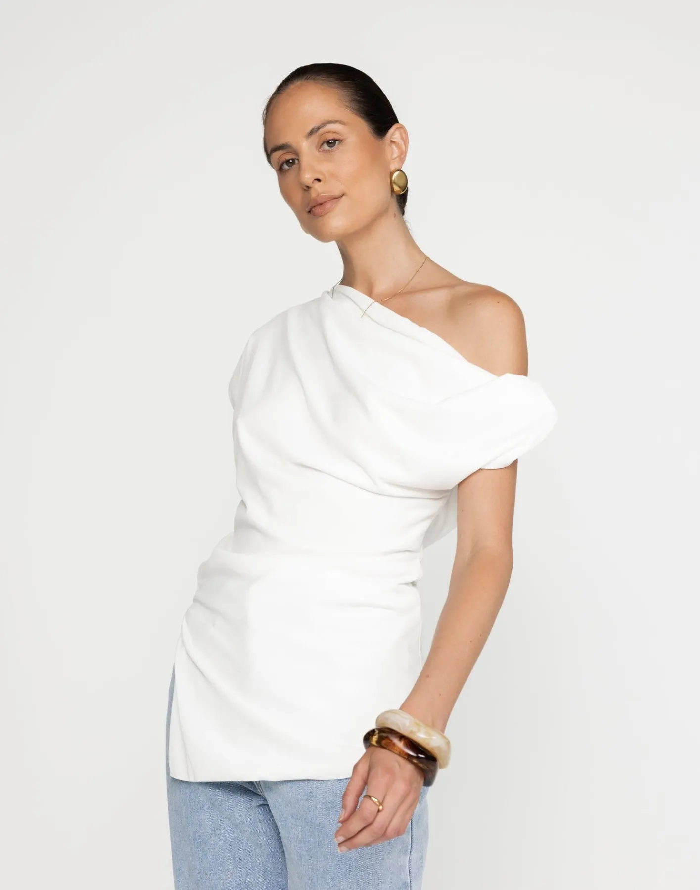 Belle Top (White)*CHARCOAL Clearance