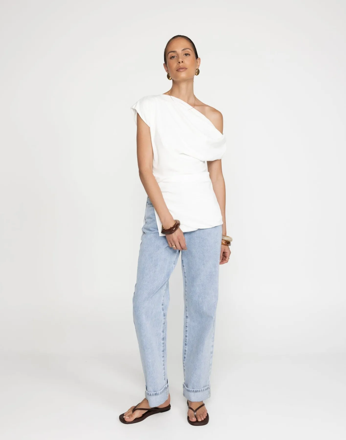 Belle Top (White)*CHARCOAL Clearance